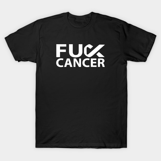 Fuck Cancer Ribbon Awareness Symbol Logo T-Shirt by toosweetinc